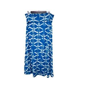 LuLaRoe Women’s Blue And White Maxi Skirt Size XL‎ Boho,lightweight Coastal, EUC